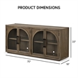 Furniture of America Vrusales Wood 4-Door Oak Server with Glass Doors