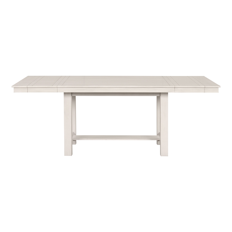 Furniture of America Chalen Wood 7-Piece Extendable Dining Table Set in White