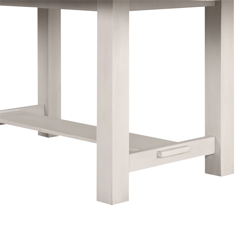 Furniture of America Chalen Wood 7-Piece Extendable Dining Table Set in White