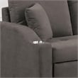 Furniture of America Eulalie Gray Fabric Sleeper Sofa with Cup Holders