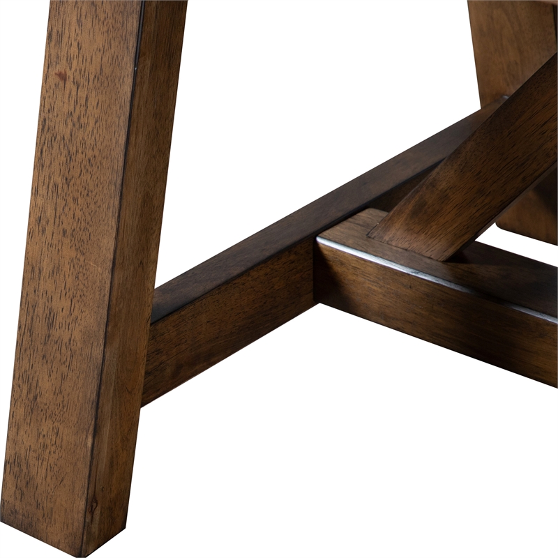 Furniture of America Zephyrine Wood 7-Piece Dining Table Set in Brown