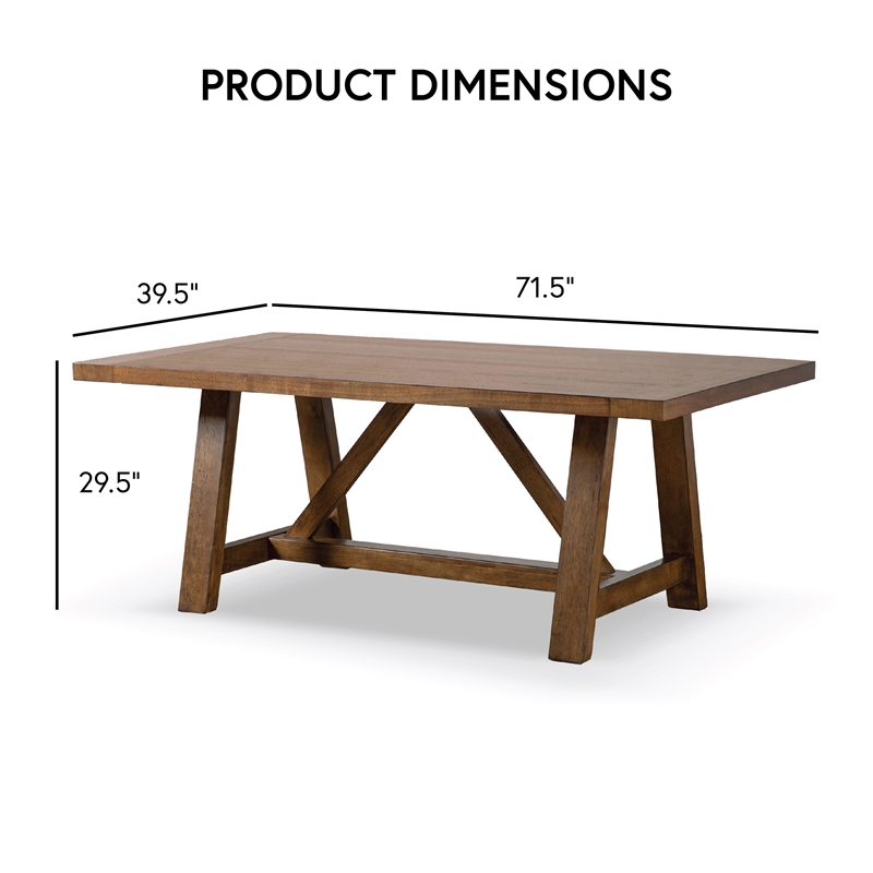 Furniture of America Zephyrine Wood 7-Piece Dining Table Set in Brown