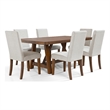 Furniture of America Zephyrine Wood 7-Piece Dining Table Set in Brown