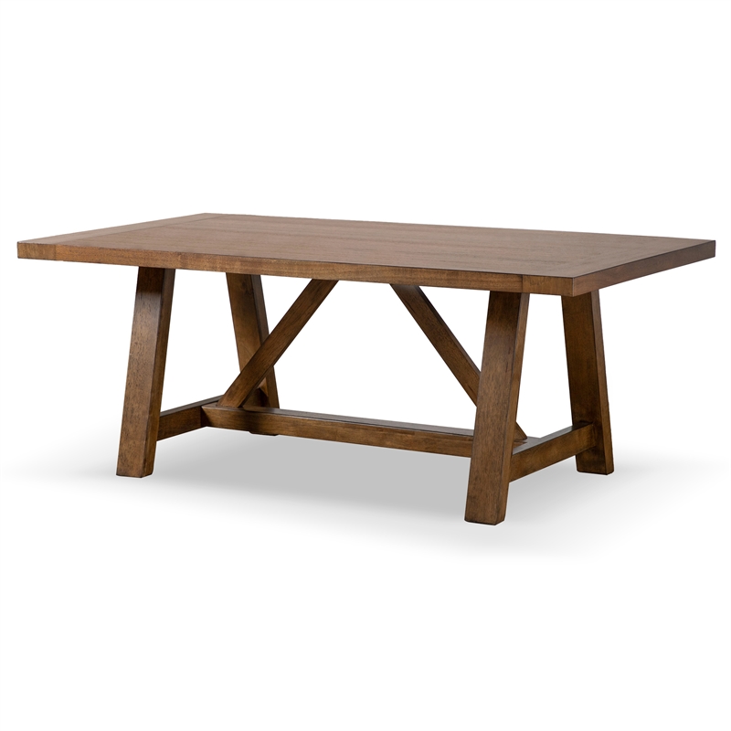 Furniture of America Zephyrine Wood 6-Piece Dining Table Set in Brown