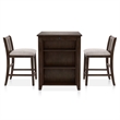 Furniture of America Kael Wood 3-Piece Counter Dining Table Set in Cherry