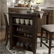 Furniture of America Kael Wood 3-Piece Counter Dining Table Set in Cherry
