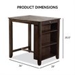 Furniture of America Kael Wood 3-Piece Counter Dining Table Set in Cherry