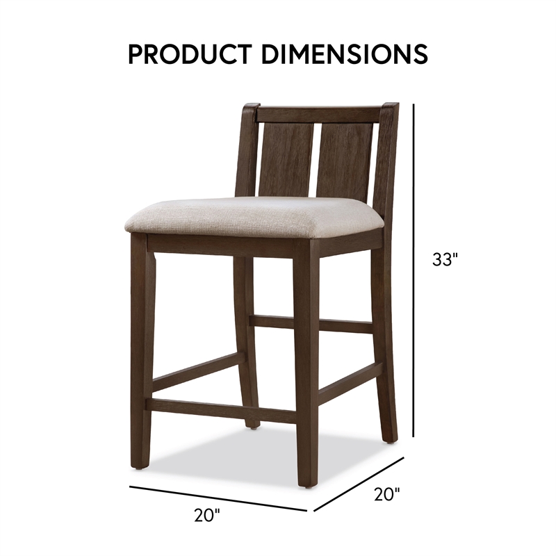 Furniture of America Kael Wood 3-Piece Counter Dining Table Set in Cherry