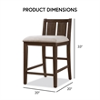 Furniture of America Kael Wood 3-Piece Counter Dining Table Set in Cherry