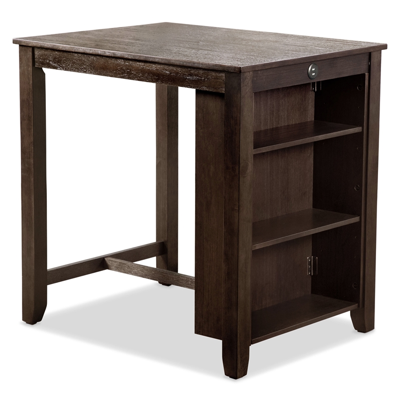 Furniture of America Kael Wood 3-Piece Counter Dining Table Set in Cherry