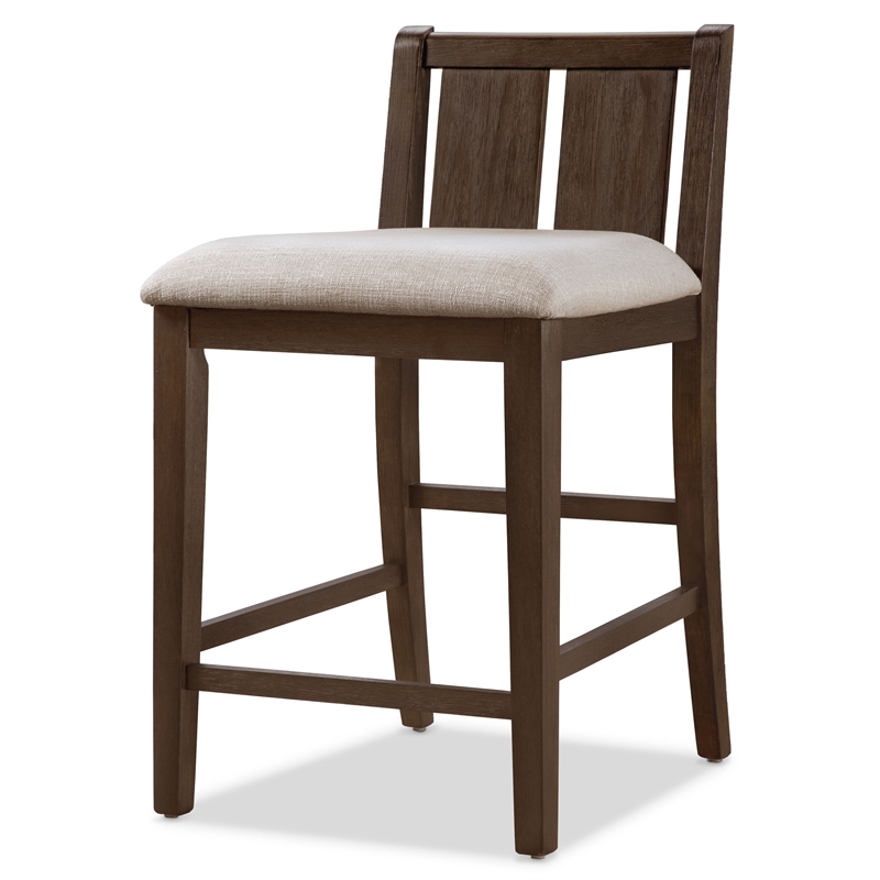 Furniture of America Kael Wood 3-Piece Counter Dining Table Set in Cherry