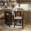Furniture of America Kael Wood 3-Piece Counter Dining Table Set in Cherry