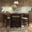 Furniture of America Kael Wood 3-Piece Counter Dining Table Set in Cherry