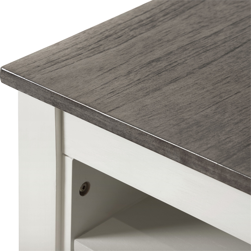 Furniture of America Kael Wood 3-Piece Counter Dining Table Set in White