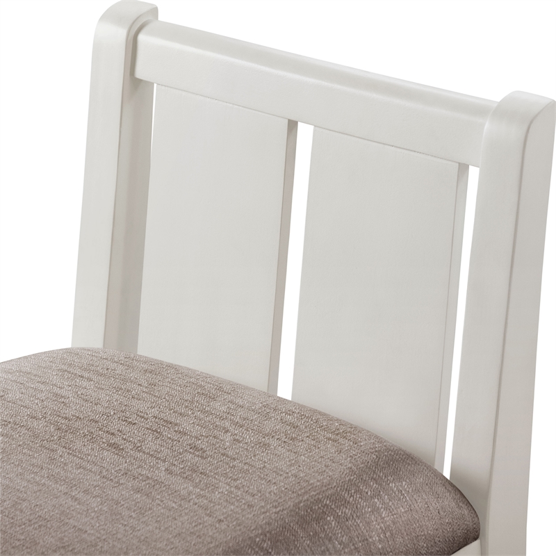 Furniture of America Kael Wood 3-Piece Counter Dining Table Set in White