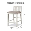 Furniture of America Kael Wood 3-Piece Counter Dining Table Set in White