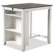 Furniture of America Kael Wood 3-Piece Counter Dining Table Set in White