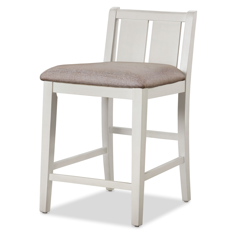 Furniture of America Kael Wood 3-Piece Counter Dining Table Set in White