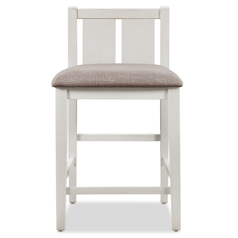 Furniture of America Kael Wood 3-Piece Counter Dining Table Set in White