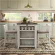 Furniture of America Kael Wood 3-Piece Counter Dining Table Set in White