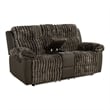 Furniture of America Esmalt Brown Fabric Manual Reclining Loveseat with LED