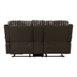Furniture of America Esmalt Brown Fabric Manual Reclining Loveseat with LED
