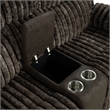 Furniture of America Esmalt Brown Fabric Manual Reclining Loveseat with LED