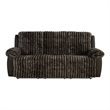 Furniture of America Esmalt Brown Fabric Manual Reclining Sofa with LED