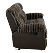 Furniture of America Esmalt Brown Fabric Manual Reclining Sofa with LED