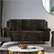 Furniture of America Esmalt Brown Fabric Manual Reclining Sofa with LED