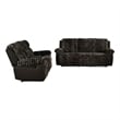 Furniture of America Esmalt Fabric 2-Piece Manual Reclining Sofa Set in Brown