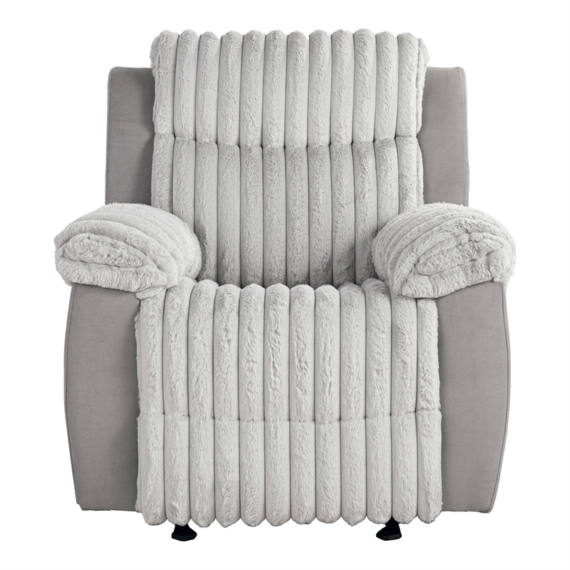 Furniture of America Esmalt Fabric Manual Glider Recliner in Gray