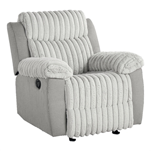 Furniture of America Esmalt Fabric Manual Glider Recliner in Gray
