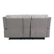 Furniture of America Esmalt Gray Fabric Manual Reclining Loveseat with LED