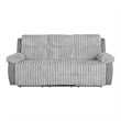 Furniture of America Esmalt Gray Fabric Manual Reclining Sofa with LED