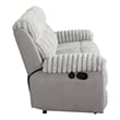 Furniture of America Esmalt Gray Fabric Manual Reclining Sofa with LED