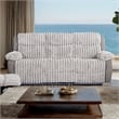 Furniture of America Esmalt Gray Fabric Manual Reclining Sofa with LED