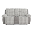 Furniture of America Esmalt Fabric 2-Piece Manual Reclining Sofa Set in Gray