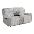 Furniture of America Esmalt Fabric 2-Piece Manual Reclining Sofa Set in Gray