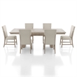 Furniture of America Westely Wood 7-Piece Dining Table Set in Natural