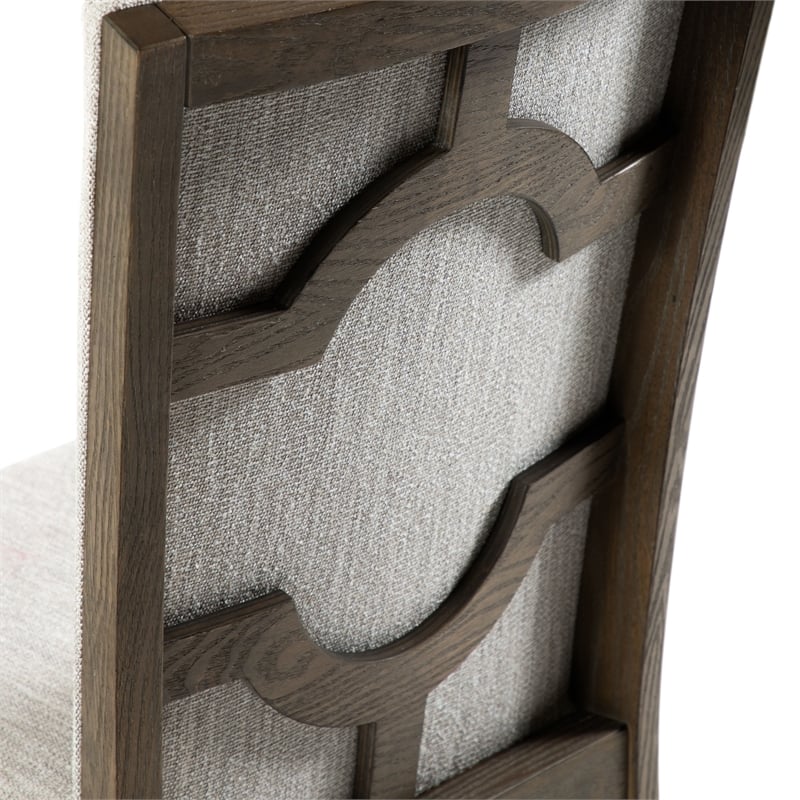 Furniture of America Vrusales Wood 9-Piece Dining Table Set in Oak