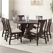 Furniture of America Alaric Wood 7-Piece Round Dining Table Set in Espresso