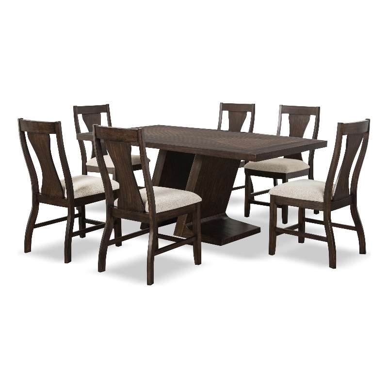 Furniture of America Alaric Wood 7-Piece Dining Table Set in Espresso