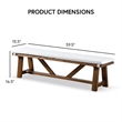 Furniture of America Zephyrine Padded Fabric and Wood Dining Bench in Brown
