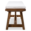 Furniture of America Zephyrine Padded Fabric and Wood Dining Bench in Brown