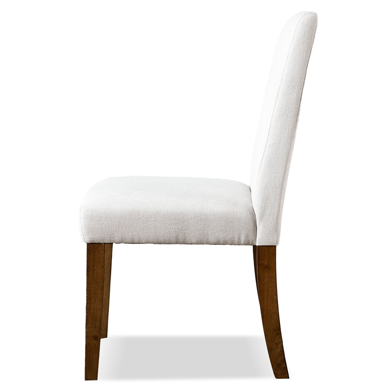 Furniture of America Zephyrine Wood and Fabric Side Chairs in Brown (Set of 2)