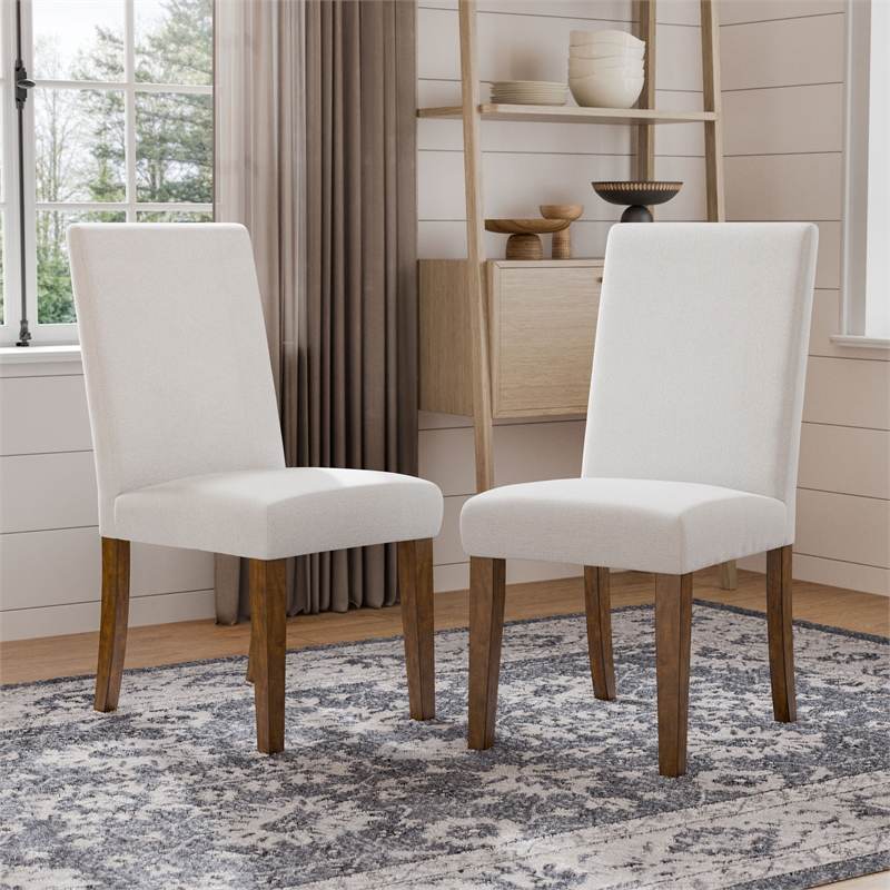Furniture of America Zephyrine Wood and Fabric Side Chairs in Brown (Set of 2)