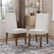 Furniture of America Zephyrine Wood and Fabric Side Chairs in Brown (Set of 2)