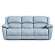 Furniture of America Sorin Blue Leather 2-Piece Manual Reclining Sofa Set