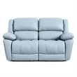Furniture of America Sorin Blue Leather 3-Piece Manual Reclining Sofa Set